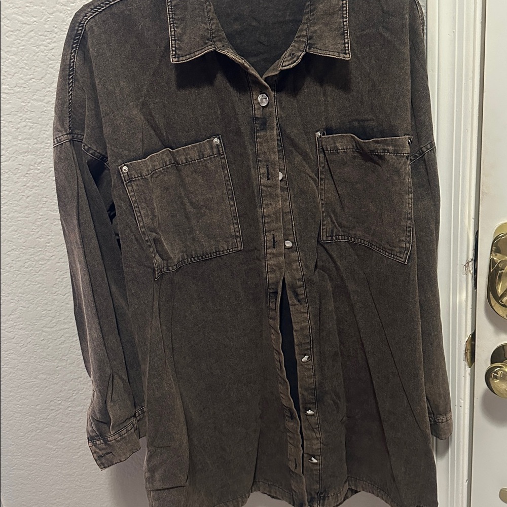 Fashion Nova Brown Denim Jacket